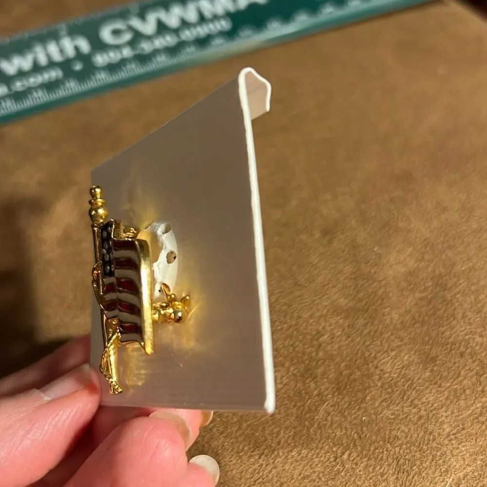 American flag gold brooch.